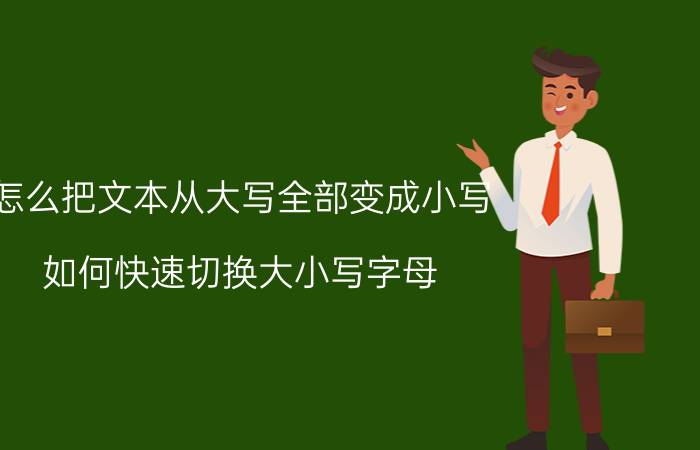 怎么把文本从大写全部变成小写 如何快速切换大小写字母？